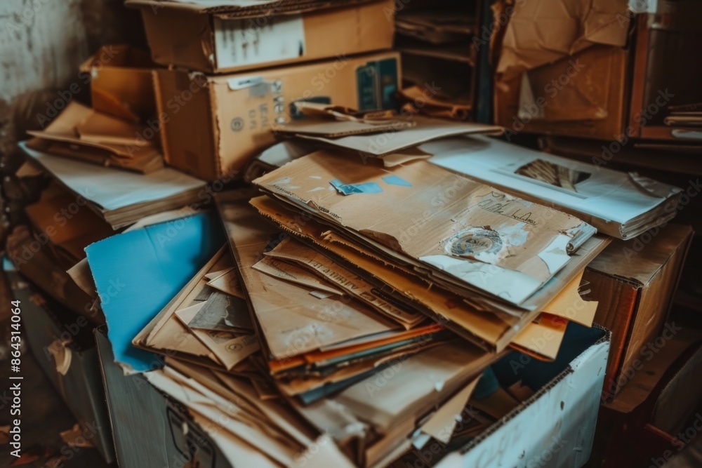 Pile of utilized cardboard box scrap Pile of utilized cardboard box scrap