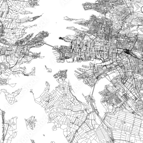 Photography 3D illustration of city and urban in Sydney Australia