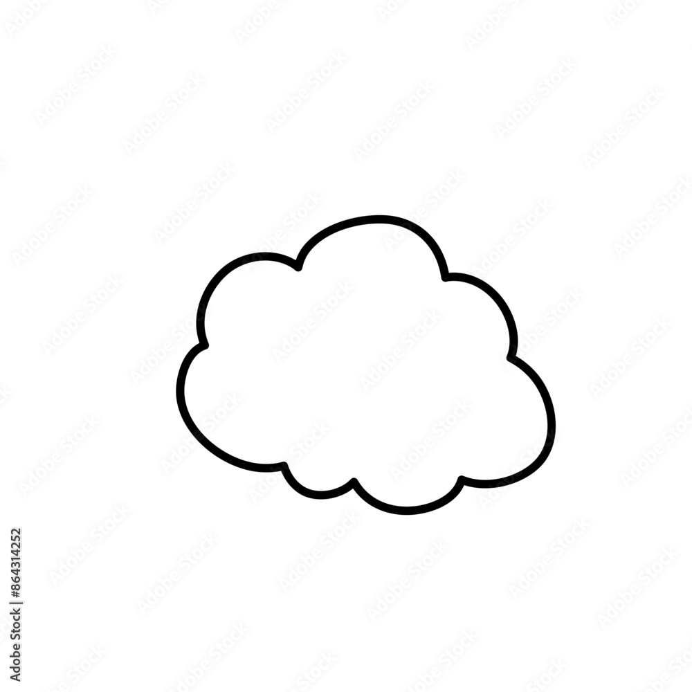 Hand drawn cloud line icon Hand drawn cloud line icon