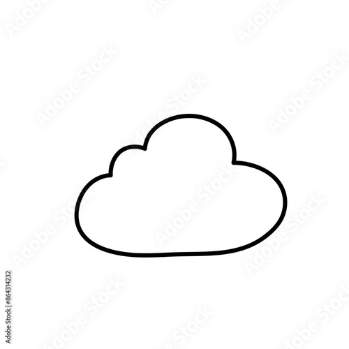 Hand drawn cloud line icon