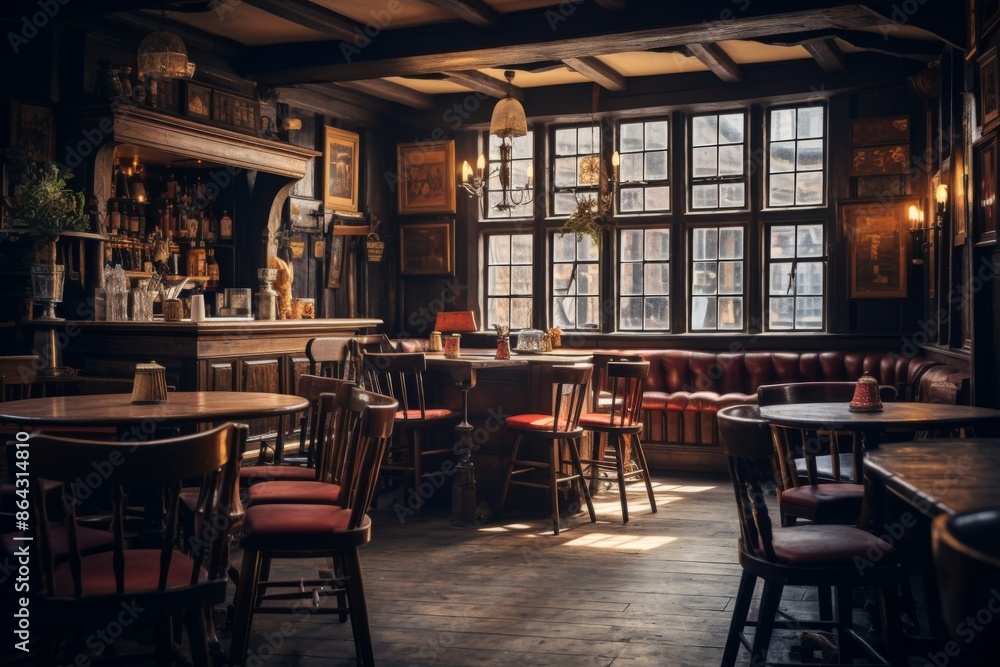 Obraz premium Interior of a empty old pub