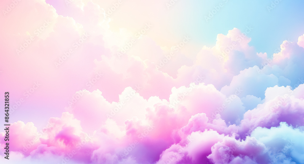 Pastel Sky with Fluffy Clouds Pastel Sky with Fluffy Clouds