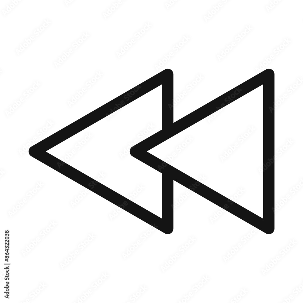 Media Rewind Button Icon for Video Playback and Control Media Rewind Button Icon for Video Playback and Control