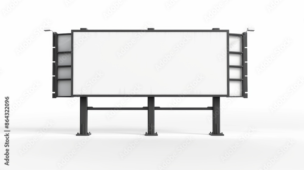 Fototapeta premium blank white billboard, empty advertising space, isolated on white background