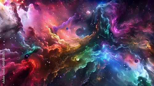 Wallpaper Mural A fusion of electric hues and distorted shapes creating a mesmerizingly chaotic sense of movement. Torontodigital.ca