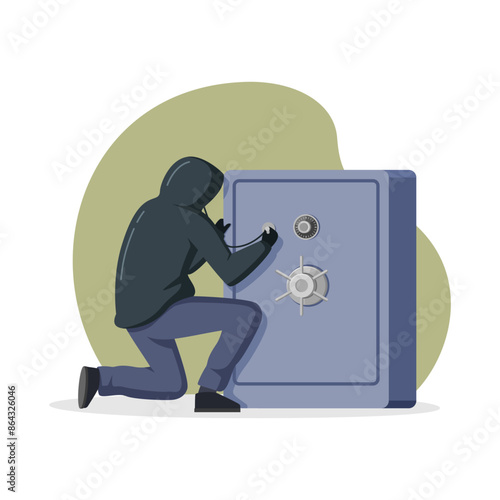 A burglar breaks into a safe