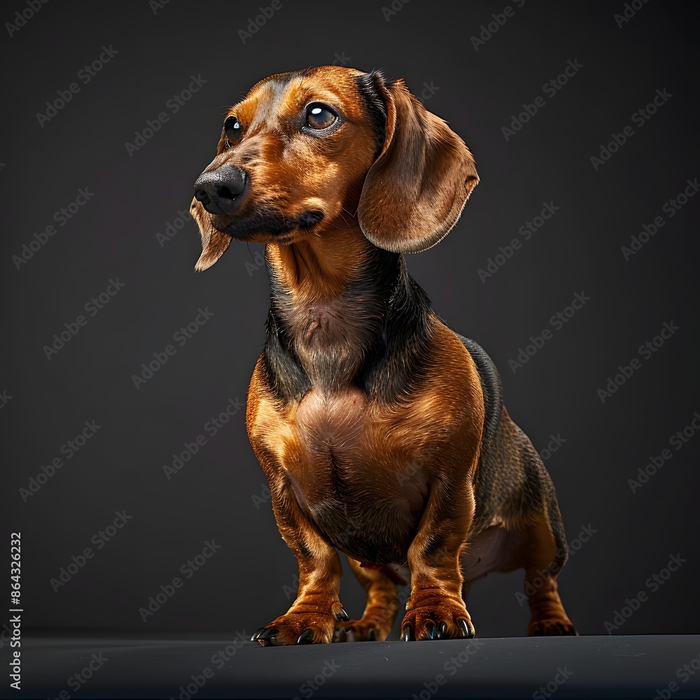 Elegant Dachshund Portraiture in Studio Lighting