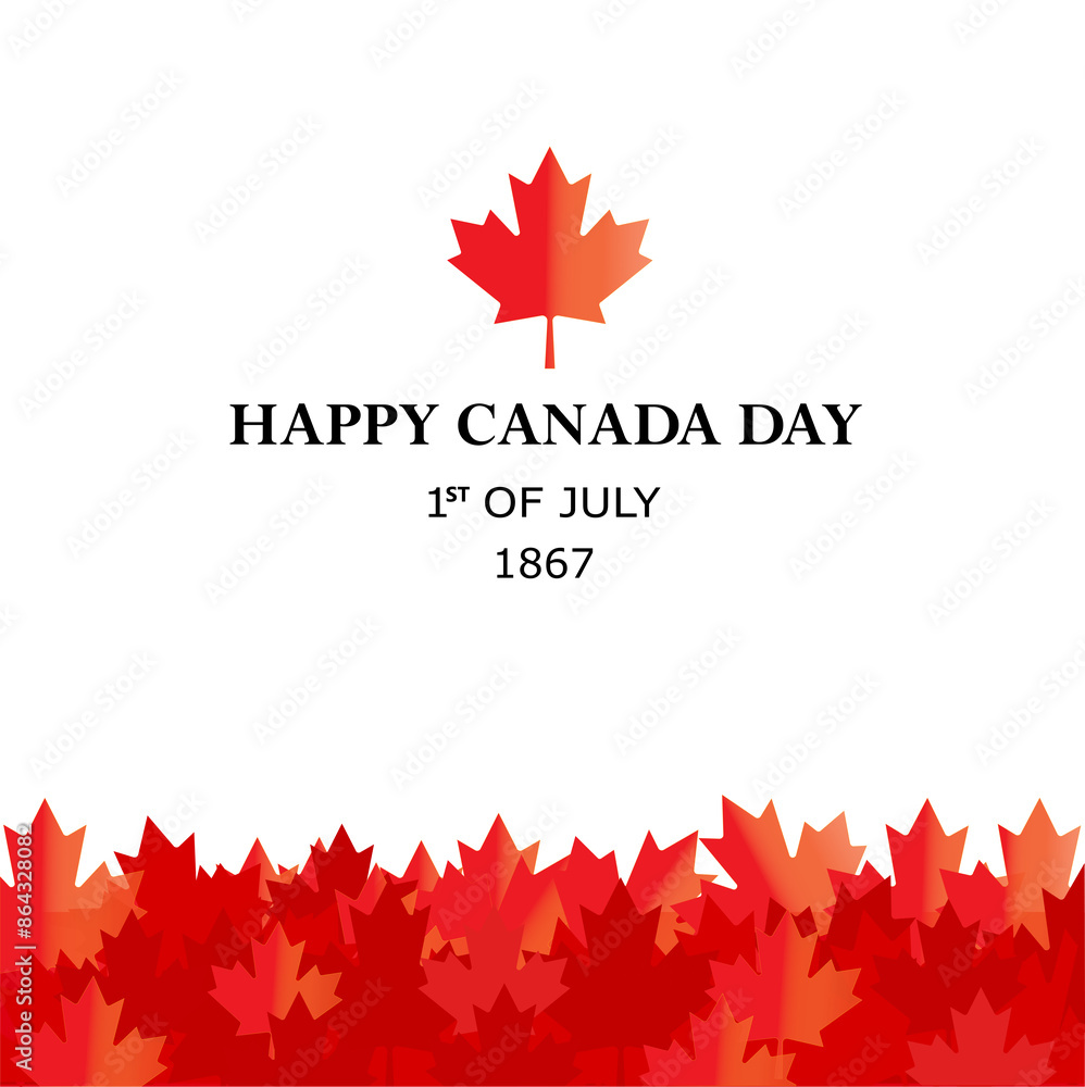 Fototapeta premium Happy independence day of Canada, Canada flag, Maple leaf, Seamless Pattern, vector design, Template for designs