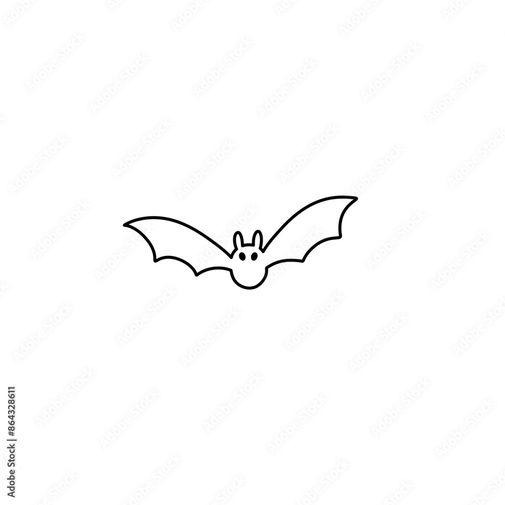 Obraz premium Flying bat line icon
