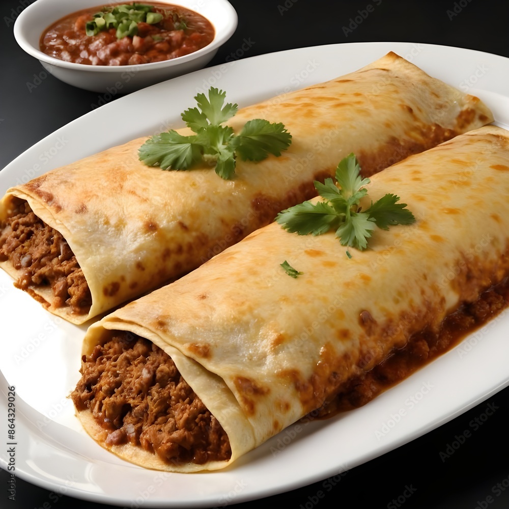 Savory Beef Enchiladas with Rich Sauce and Fresh Garnish Savory Beef Enchiladas with Rich Sauce and Fresh Garnish