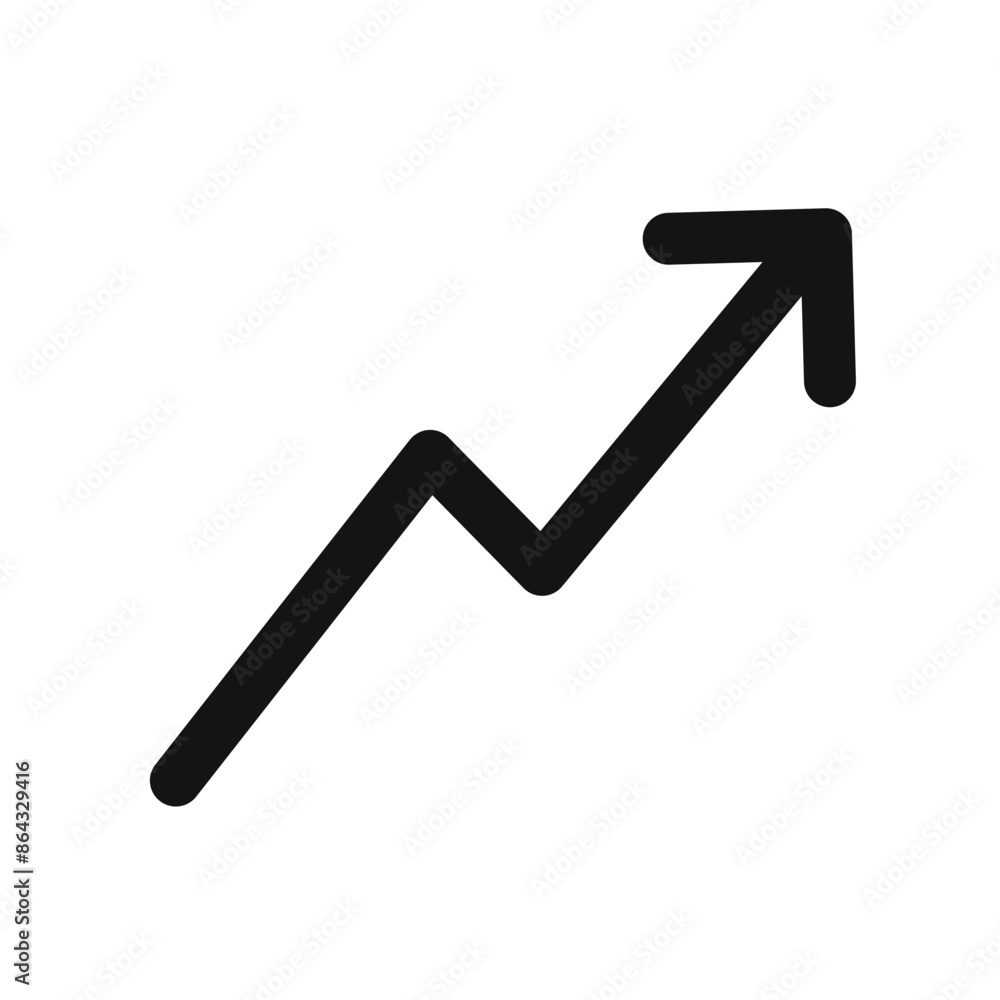 Business Growth Trend Arrow Icon for Performance and Success Tracking Business Growth Trend Arrow Icon for Performance and Success Tracking