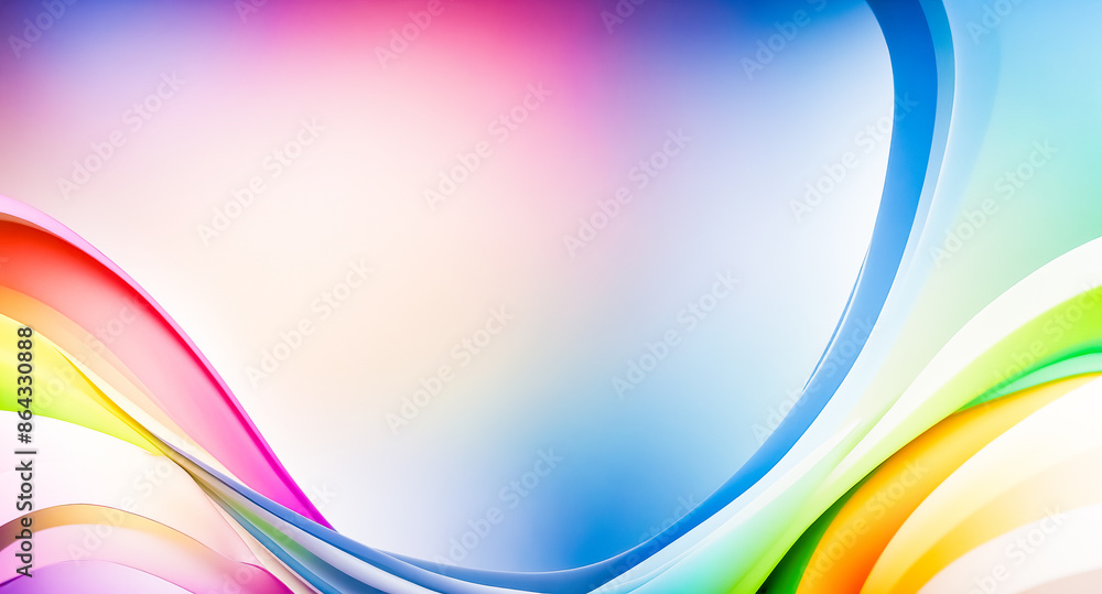 Naklejka premium Abstract Rainbow Curved Lines Background