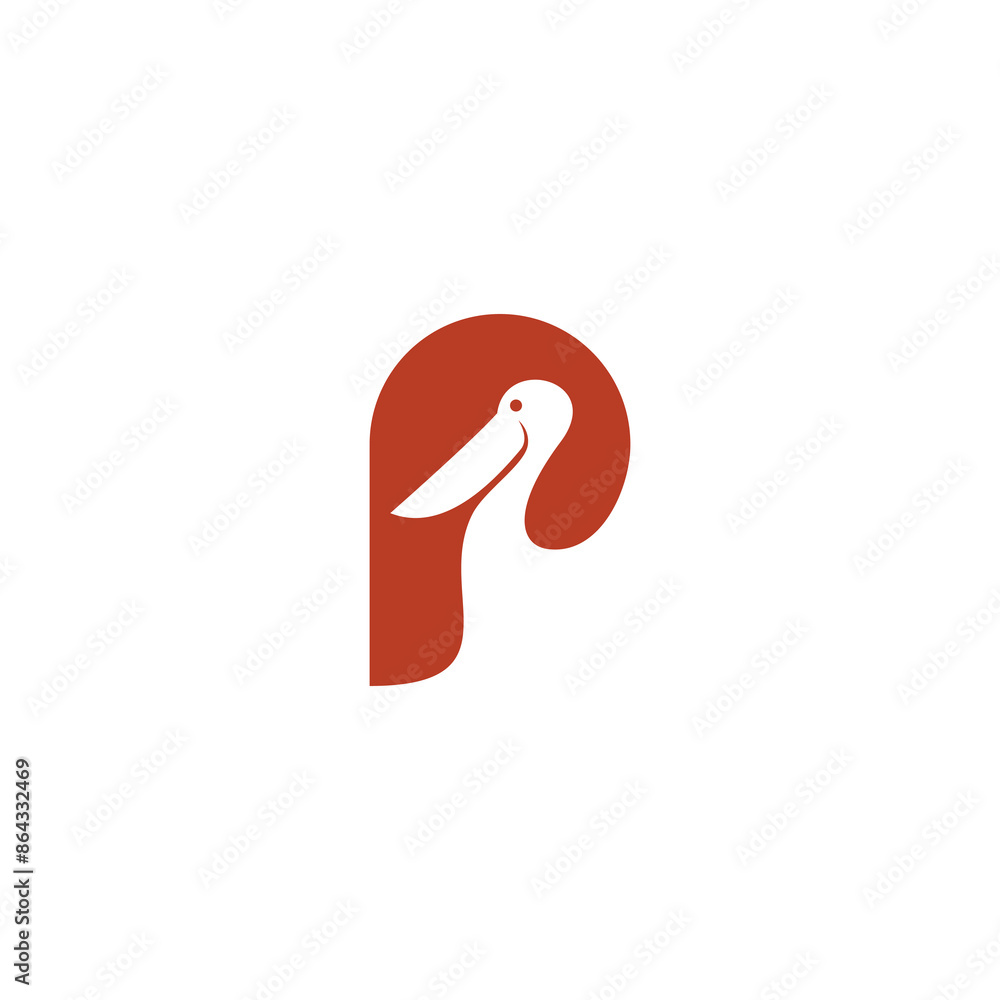 Letter P Pelican Logo Template. Pelican Icon Letter P Pelican Logo Template. Pelican Icon