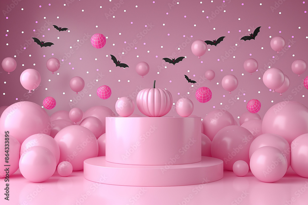 Realistic 3D background of podium with pedestal for halloween and black friday, clean wall scene for sales. Minimalist mock-up or product display presentation, scenic showcase Realistic 3D background of podium with pedestal for halloween and black friday, clean wall scene for sales. Minimalist mock-up or product display presentation, scenic showcase