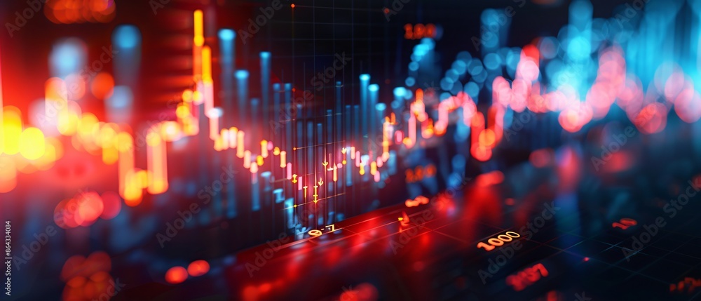 Growth and Success Concept with 3D Arrow Rising on Financial Line Graph, Copy Space on the Left Growth and Success Concept with 3D Arrow Rising on Financial Line Graph, Copy Space on the Left