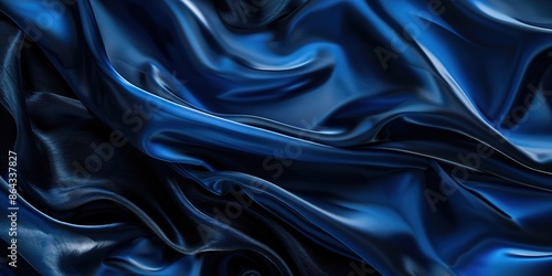 Wallpaper Mural Luxurious blue silk fabric with waves and ripples. Torontodigital.ca