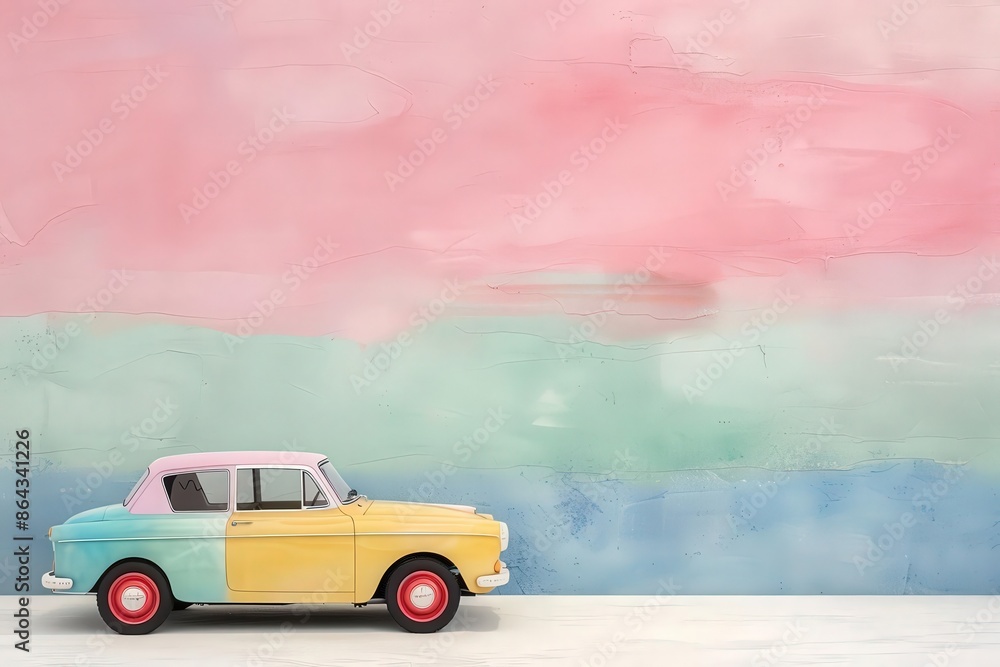 Grunge style doodle of a car, colorful wax pastel scribble, rainbow hues, isolated on white, crayon, clipping path Grunge style doodle of a car, colorful wax pastel scribble, rainbow hues, isolated on white, crayon, clipping path