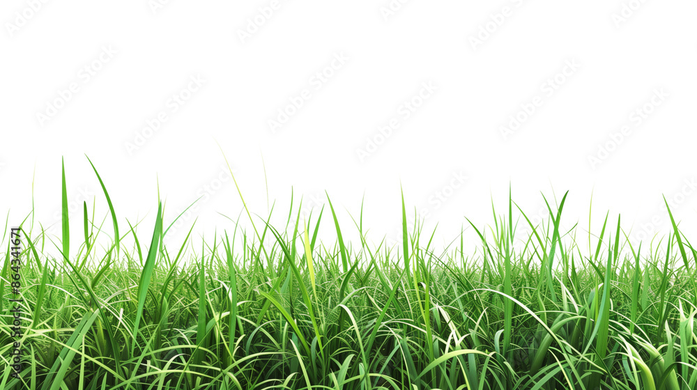 Obraz premium Lush Green Grass Meadow 3D Illustration. A highly detailed 3D illustration of a lush green grass meadow, with vibrant