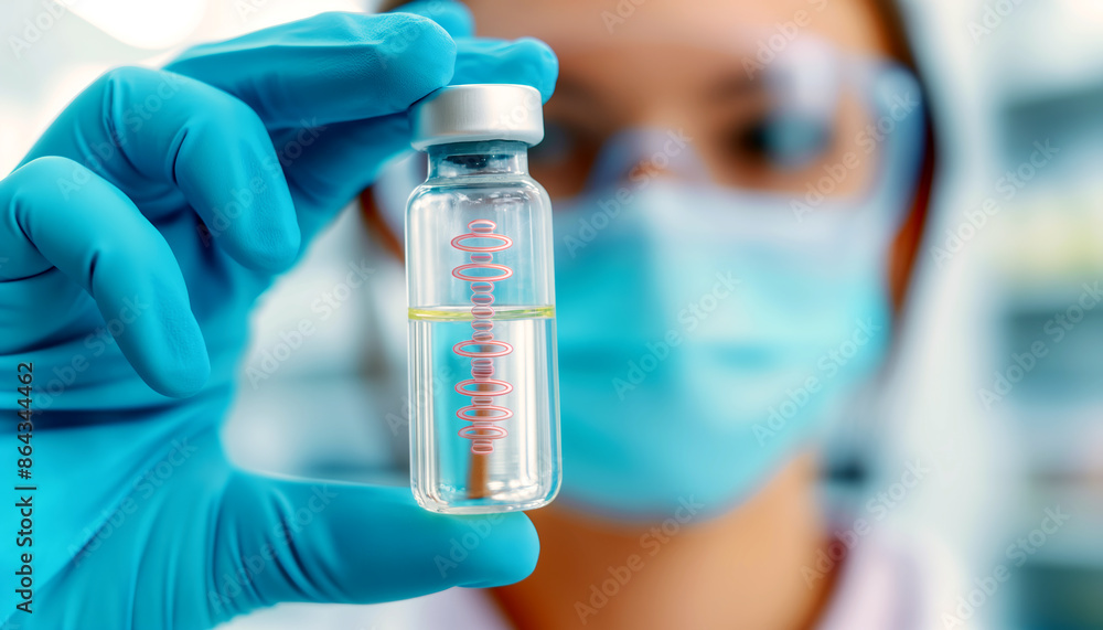 Close-up of a Scientist Holding a Vial of Liquid Close-up of a Scientist Holding a Vial of Liquid