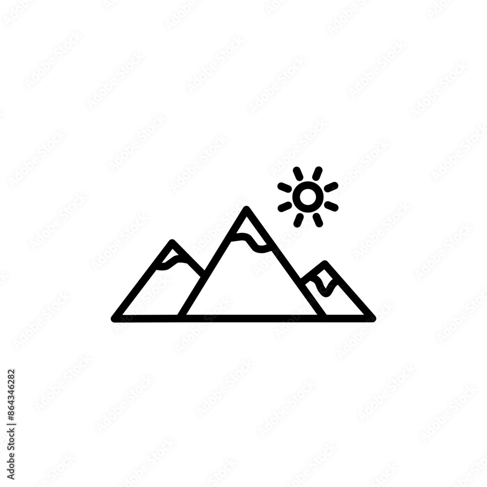 Mountain Range Icon for Outdoor Adventure and Travel Guides Mountain Range Icon for Outdoor Adventure and Travel Guides
