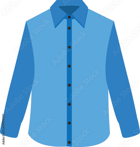 blue button down formal shirt front side, long sleeve shirt, created from repurposed men's dress shirts