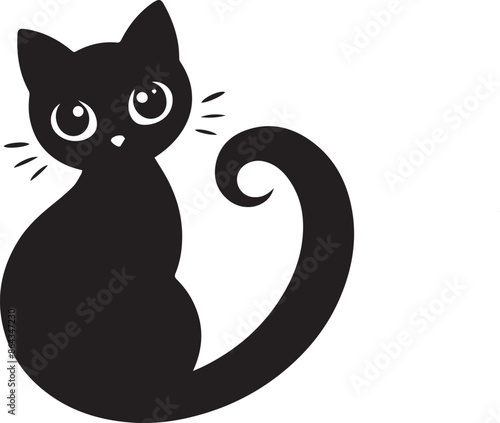  Cat silhouette with White background 