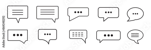 Minimal Set of Chat Bubble Line Icons
