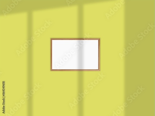 Empty photo frameworks against the wall