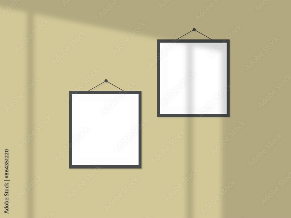 frame for paintings or photographs on zest background, minimalist gallery style frame for paintings or photographs on zest background, minimalist gallery style