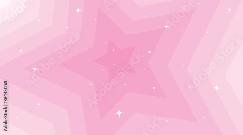 Beautiful background pink stars with sparkles. Vector illustration