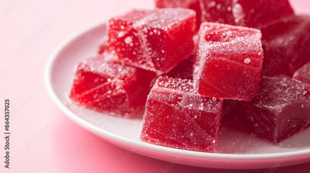Colorful Turkish delight on a pink background, a traditional sweet treat. Colorful Turkish delight on a pink background, a traditional sweet treat.
