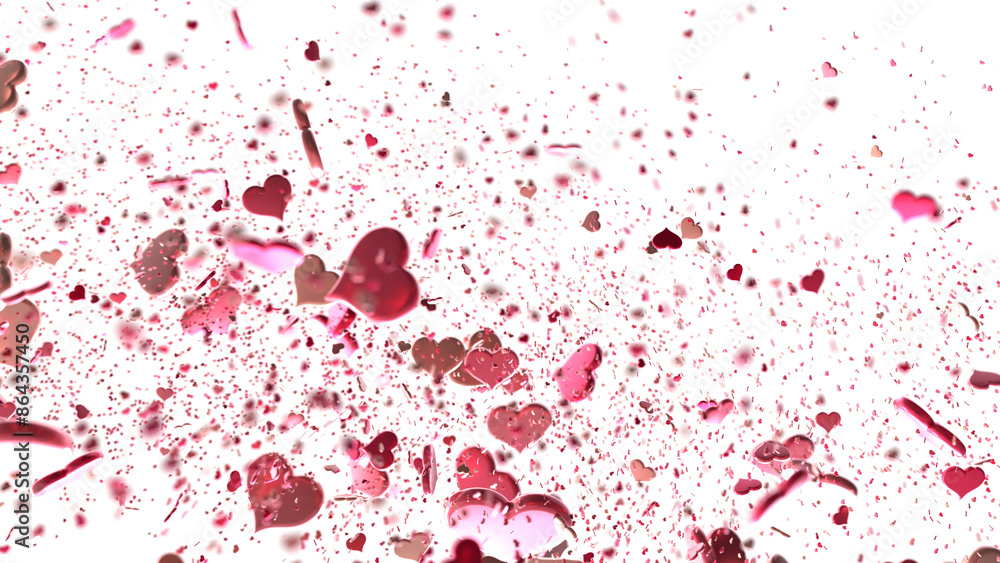 Red heart love confettis. Valentine's day falling PNG Red heart love confettis. Valentine's day falling PNG