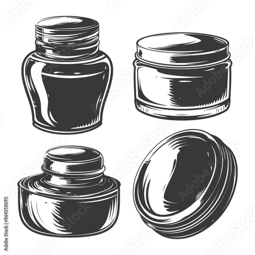containers for cosmetics with engraving style