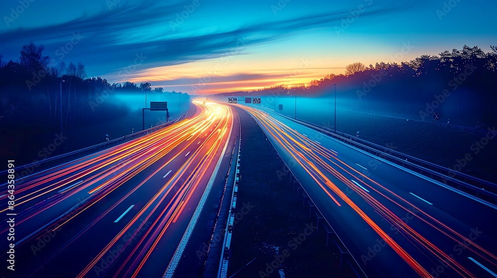 Light Trails Long exposure of car lights on a busy highway Light Trails Long exposure of car lights on a busy highway