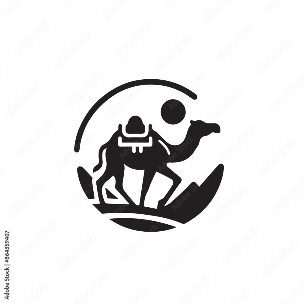camel on a Black Silhouette Vector camel on a Black Silhouette Vector