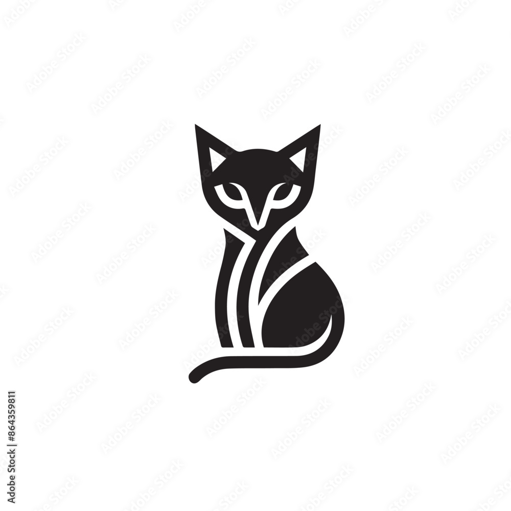 Fototapeta premium Cat Silhouette Vector Illustration 