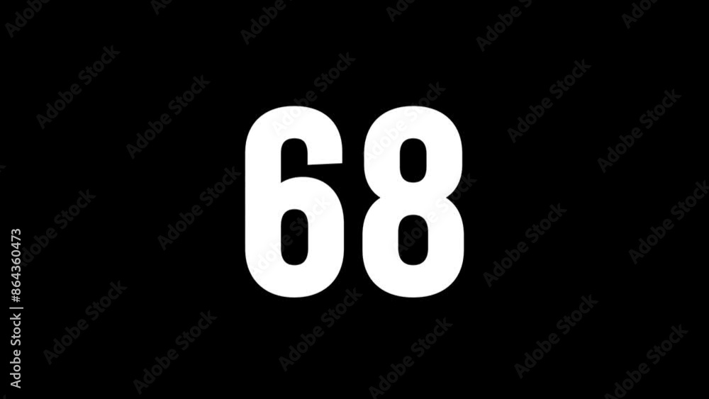 Fire number 68 with glitch effect and alpha channel, number sixty eight Fire number 68 with glitch effect and alpha channel, number sixty eight
