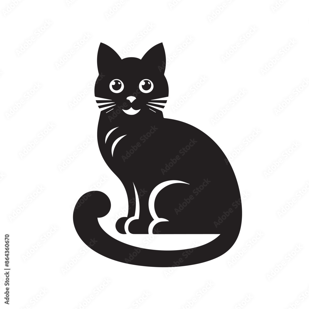 Cat Silhouette Vector Illustration Cat Silhouette Vector Illustration