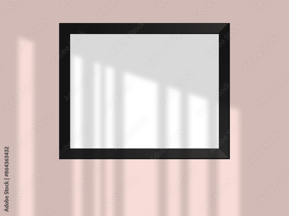 Minimal picture poster frame mockup on wallpaper Minimal picture poster frame mockup on wallpaper