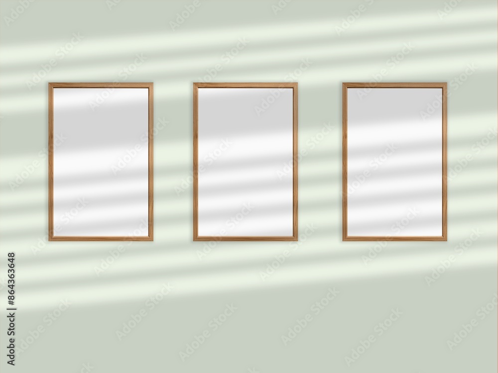 Minimal picture poster frame mockup on wallpaper Minimal picture poster frame mockup on wallpaper