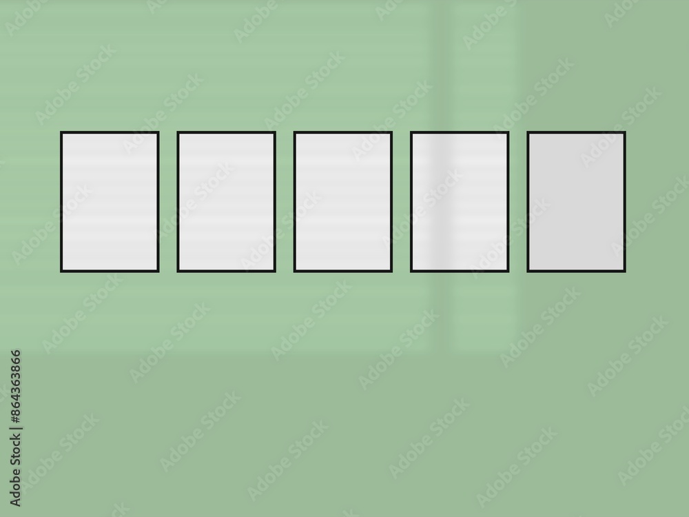 Minimal picture poster frame mockup on wallpaper Minimal picture poster frame mockup on wallpaper