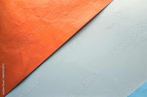 Bright Orange And Light Blue Diagonal Color Block Background