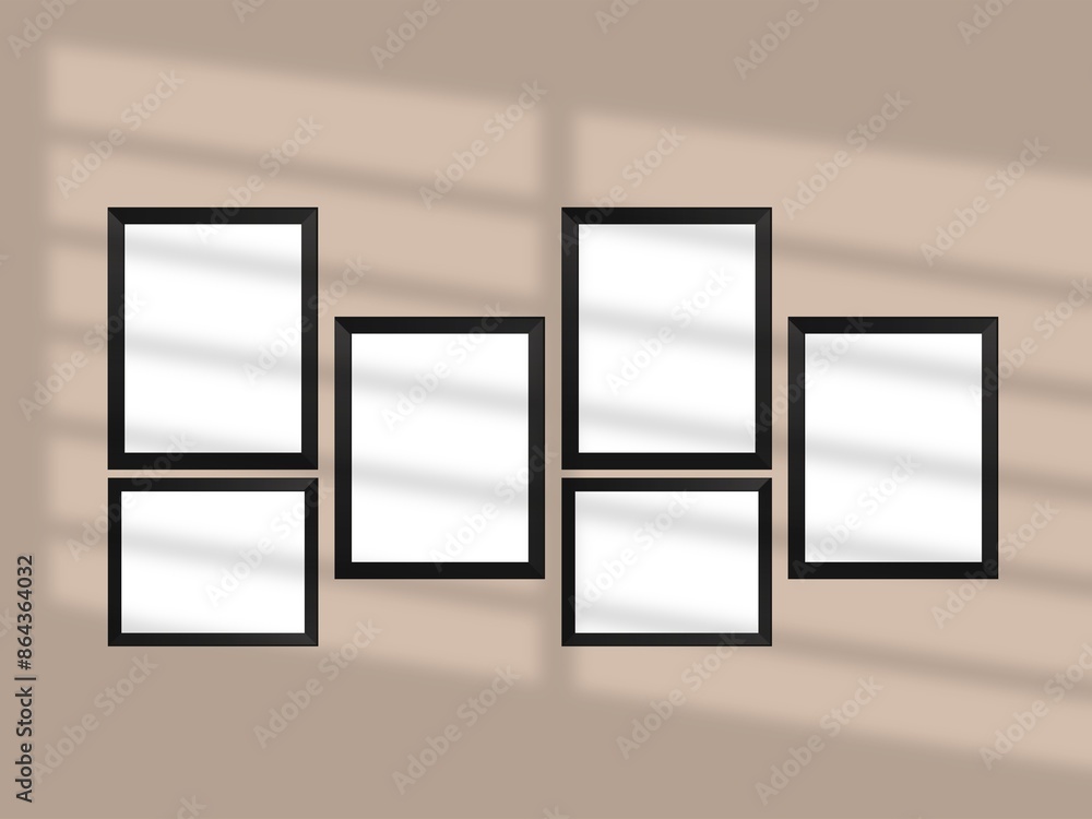 Minimal picture poster frame mockup on wallpaper Minimal picture poster frame mockup on wallpaper