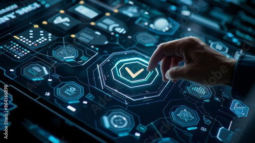 Digital Elegance Seamless Interaction with Futuristic Holographic Interface