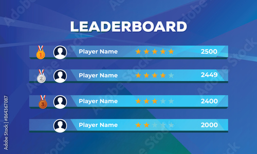 game leaderboard template abstract background. leaderboard game vector