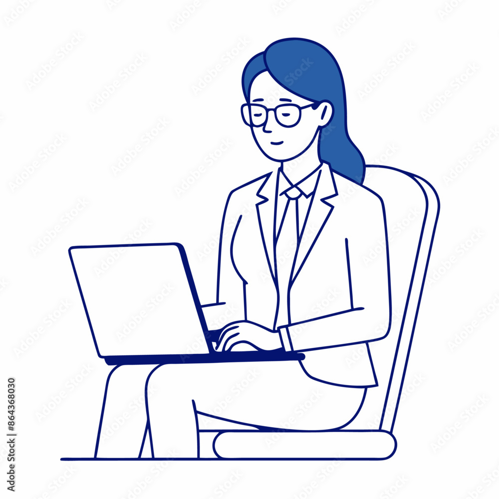Continuous one lineart a woman working laptop sitting on the sofa one line art illustration (27) Continuous one lineart a woman working laptop sitting on the sofa one line art illustration (27)