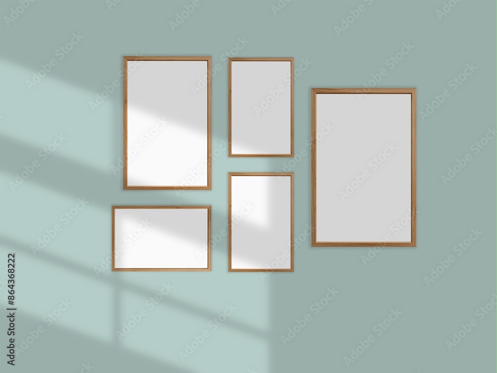 Beige wall with picture frames Beige wall with picture frames