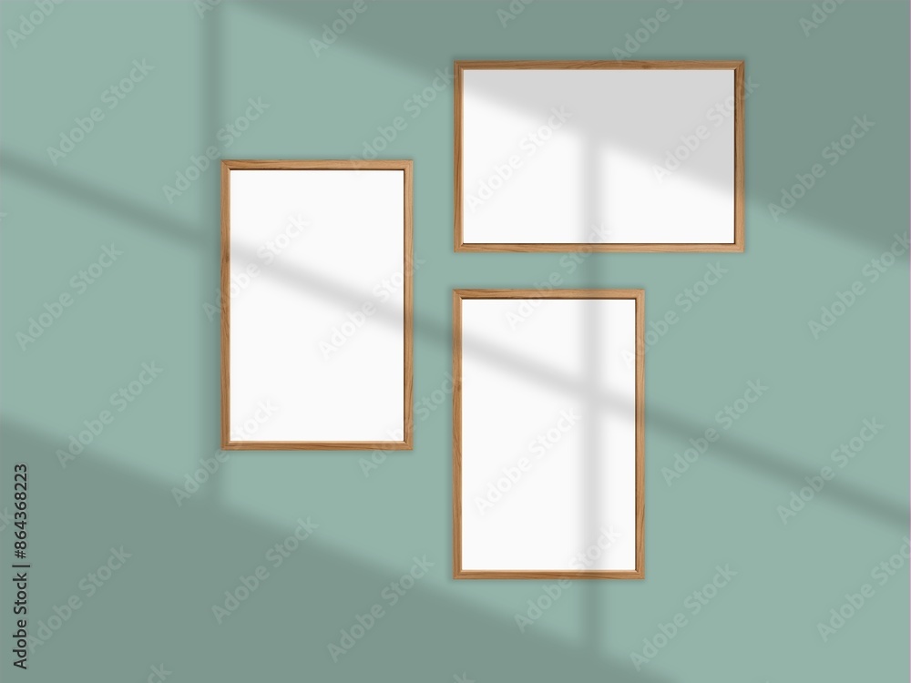 Beige wall with picture frames Beige wall with picture frames
