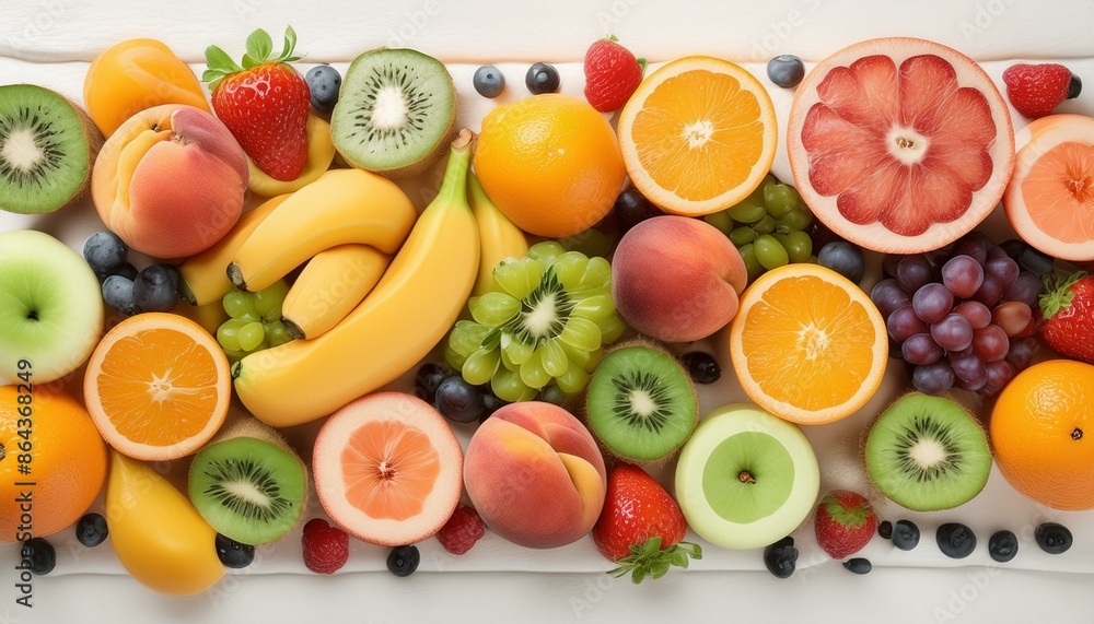 Fruits on white background Fruits on white background