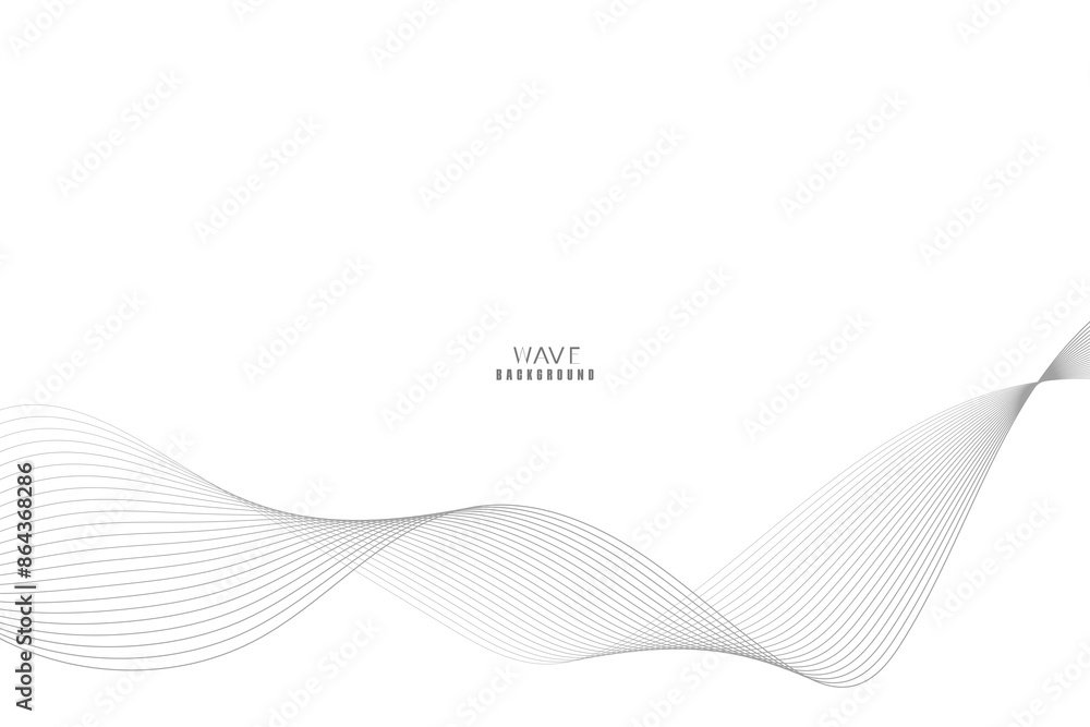 Fototapeta premium Abstract vector modern background with blue wavy lines and particles. Technology backdrop. 